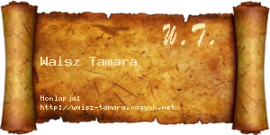 Waisz Tamara névjegykártya